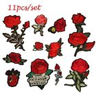 11pcs/set New Motif T-shirt Embroidered Flowers Applique Patch Sew/Iron on