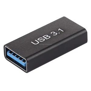Adaptador de aleación de aluminio Tipo-C / USB-C hembra a USB 3.0 hembra (negro) - Imagen 1 de 5