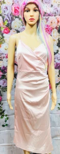 Anrabess Sommer Spaghettiriemen Halstuchkleid V-Ausschnitt gerissen Bodycon Satin, Größe M - Bild 1 von 4