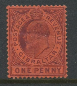 Gibraltar KEVII 1903 1d violet & red mint o.g. - Foto 1 di 1