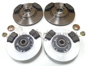RENAULT MEGANE MK2 CC DISCOS DE FRENO DELANTEROS Y TRASEROS Y ALMOHADILLAS DE RUEDA ANILLO ABS - Imagen 1 de 2