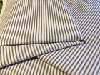 75 Cm  Ian Mankin  Ticking Stripe   Remnant Violet 100% Cotton Fabric