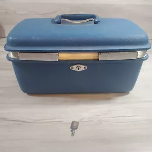 Vintage Samsonite Royal Traveler Hard Train Case Mirror Tray & Key - Picture 1 of 10