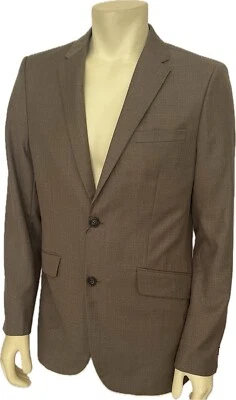Chaqueta Blazer Perry Ellis Para Hombre Calce Ajustado Marrón Talla 40R Minorista $175 Foto 1 de 4