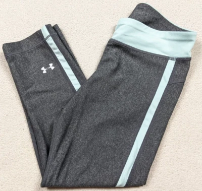 Under Armour HeatGear Sport Capri Leggings Gray/Baby Blue Women's Size Small - Image 1 of 4