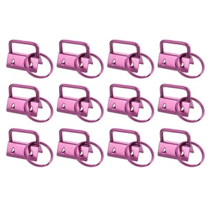 12Pcs 25mm Key Fob Hardware with Keychain Ring for Webbing Pink - Picture 1 of 5