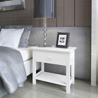 Modern Bedside Cabinet  Table Nightstand Drawer Chest Wooden White Home V9I8