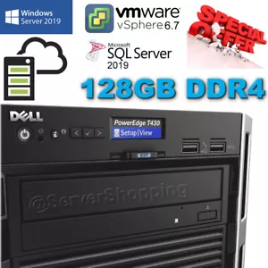 Dell PowerEdge T430 Tower Server Xeon E5-2680v4 128GB 192GB DDR4 3.84TB SSD FAST - Picture 1 of 14