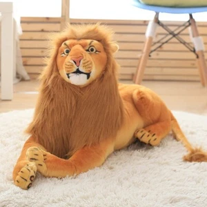 3D Simulation Lion Plush Toys Stuffed Animal Doll Huggable Kids Toy 60 cm - Picture 1 of 6