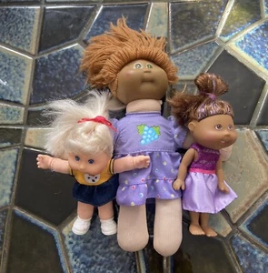 3 X Mini Cabbage Patch Dolls Vintage 1995 Mattel Cabbage Patch 2006 Play Along - Picture 1 of 8