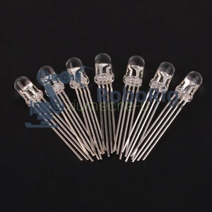 20 Piezas NUEVO 5mm 4pin RGB Tri-Color Ánodo Común Luz LED Rojo Verde Azul M8 - Imagen 1 de 4