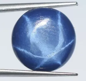 Zertifiziert Natürlich Star Blauer Saphir 3.60 Karat Runde Cabochon Lose - Picture 1 of 8