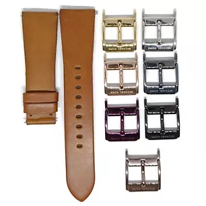 Bracelet de montre Michael Kors en cuir véritable 22 mm boucle 18 mm fermoir - Photo 1 sur 11