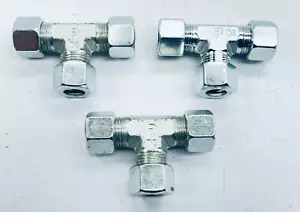 LOT OF 3 PARKER 8ET8-S-NC UNION TEE-A-LOCK 1/2"-OD COMPRESSION FITTING - Picture 1 of 8