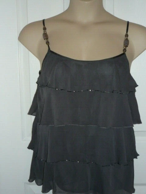 CAMISOLA LAPIS DAMAS ESPAGUETI CON JOYAS TIRAS GRIS TALLA M Foto 1 de 4