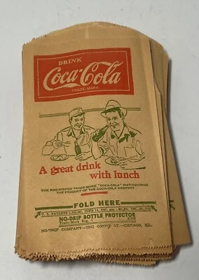 1946 Coca Cola No-Drip Bottle Protector  "A great drink with lunch" - Lot of 180 - Image 1 of 2