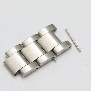 Burberry Genuine 6329-G31239 3 Link 15mm SS Men Watch Band Bracelet Parts Silver - Picture 1 of 24