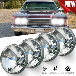 4Pcs 5-3/4 5.75" Round Halogen Headlights HI-LOW For Chrysler Imperial Newport - Foto 1 di 11