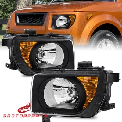 Par de faros negros de repuesto para Honda Element 2003-2008 izquierda + derecha Foto 1 de 4