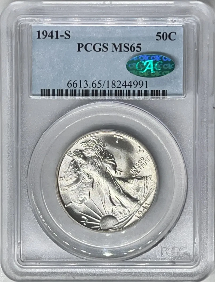 MS 65 Graded 1941 Year Liberty Walking Half Dollars (1916-1947