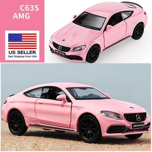 SELTEN ROSA MERCEDES BENZ AMG C63 S COUPE DRUCKGUSS ~1/36 DAIMLER AG AUTOMODELL GESCHENK - Bild 1 von 5