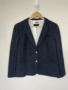 Talbots Aberdeen Blazer Damen 14 meliert dunkelblau goldene Knöpfe Baumwolle - Bild 1 von 11