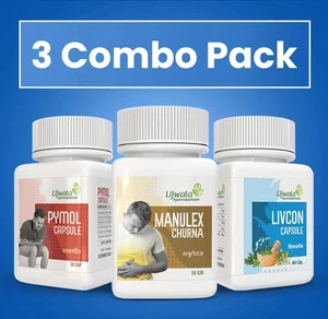 Ujwala Ayurvedashram Pymol + Livcon Kapsel und Manulex Churna (3er Pack) - Bild 1 von 4