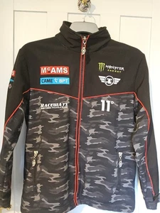 Chaqueta de carreras Clinton Yamaha para hombre talla L Moto GP negra camuflaje cremalleras bolsillos - Imagen 1 de 14
