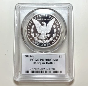 2024-S Morgan Silver Dollar Proof PR70DCAM $1 .999 Silver Ultra Breaks - Picture 1 of 8