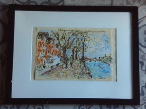 A CLARE ORMEROD GOUACHE PAINTING OF CHELSEA EMBANKMENT & CHELSEA BRIDGE . M3708 - Picture 1 of 13