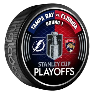 2025 Stanley Cup Playoffs Dueling Puck Tampa Bay Lightning/Florida Panthers Rd1 - Picture 1 of 2