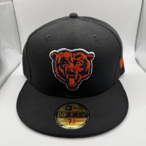 New Era 59Fifty Chicago Bears Classic Black/Orange Fitted Hat Size 7 3/8 - Picture 1 of 5