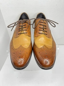 Stacy Adams Garrison Schuh Größe 9,5 Oxford Leder Budapester Schnürschuh Cognac - Bild 1 von 8