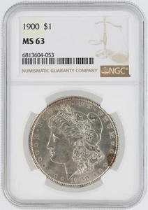 1900 Morgan Silver Dollar NGC MS63 S$1 Philadelphia coniato senza riserva - Foto 1 di 4