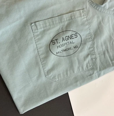 Scrubs St. Agnes Hospital Scrub Uniform Top Shirt  Blue XX Large Baltimore MD - Image 1 of 4