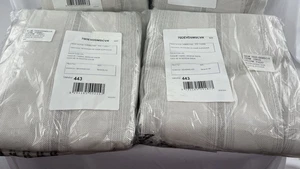 Set of Two ( 2 ) Devon Dining Chair Slipcovers in Fabric Modena Snow- NEW - Picture 1 of 15