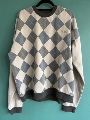 Urban Outfitters Jumper Sweater. Mens XL. Brown Blue Checked. SKU 98001 - Image 1 of 4