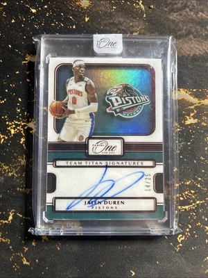 2022 Panini One And One Jalen Duren Team Titan Rookie Auto /25 - Image 1 of 3