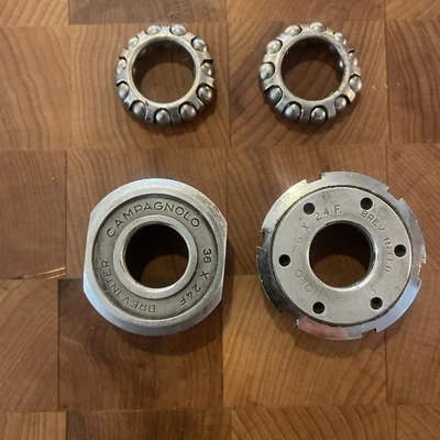 复古 CAMPAGNOLO 底支架杯 + 锁环 • 意大利 • 步枪 • 36 x 24F。 新泽西州 — 第 1/3 张图片