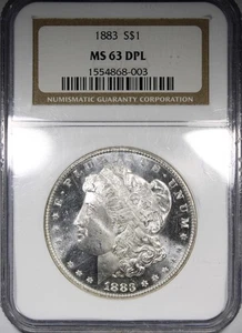 1883-P Morgan Dollar NGC MS63DPL DEEP MIRROR PROOF LIKE PQ+ - Picture 1 of 4