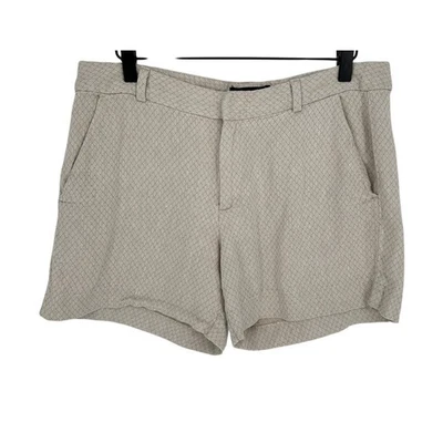 Pantalones Cortos Banana Republic Mezcla de Lino Blanco Crema Cintura Alta Transpirables Verano 8 Foto 1 de 4