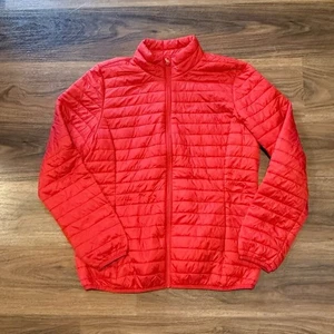 Joe Fresh Women's Red Puffer Jacket XL Quilted Zip Up Warm Fall Outerwear - Picture 1 of 5