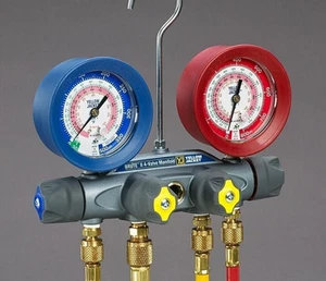 Yellow Jacket 46010 Brute II Manifold Only, 3-1/8” Gauges, R-22 / 404A / 410A - Picture 1 of 2