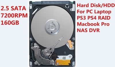 2.5" 160 GB HDD SATA 7200 RPM Hard Drive for Sony PS4 Macbook MacBook Pro - Image 1 of 2
