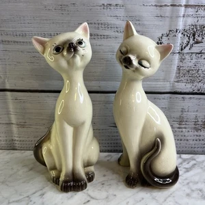 Vintage Keramik Siamkatze Figur Paar weiß 2 Stück Made in Japan - Bild 1 von 16