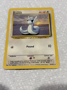 Pokemon Dratini 26/102 Shadowless Base Set Card Unplayed Near Mint - Picture 1 of 2
