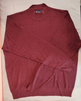 Men's Paul Fredrick Mockneck 100% Silk Long Sleeve Shirt Medium Burgundy - Imagem 1 de 4