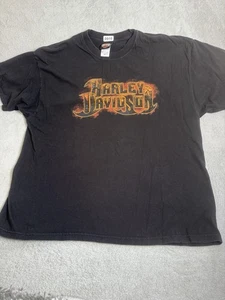 Camisa Harley Davidson Para Hombres 2XL Negra Alefs Wichita KS Llamas de Fuego - Imagen 1 de 11