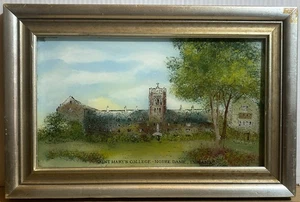 Gerahmtes Gemälde auf Glas Saint Mary's College Notre Dame Indiana 9,5” x 14 5/8” - Bild 1 von 24