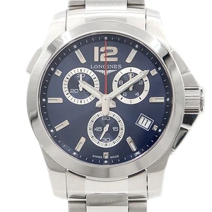 LONGINES Hydroconquest Chronograph L3.702.4 Date 300m Blue SS Men Quartz Watch - Picture 1 of 5